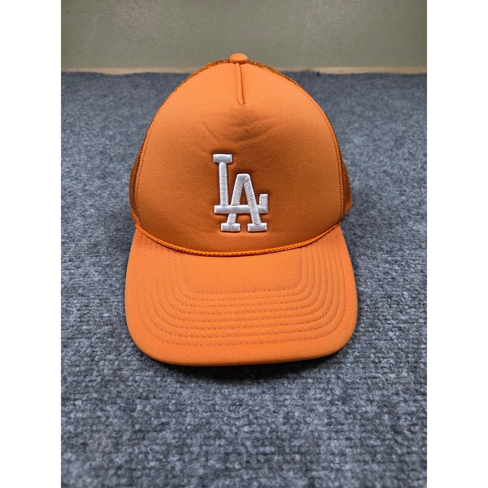 Los Angeles Dodgers Snapback Hat OSFA 47 Brand Orange Foam Trucker Mesh Cap